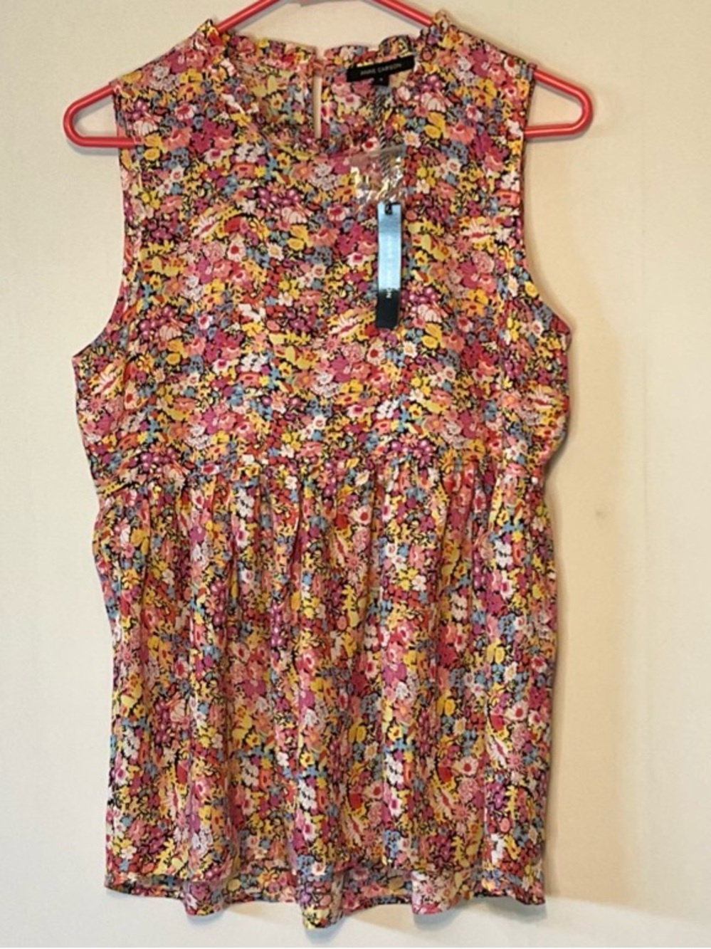 New W/T Anne Carson Women's Size Small Floral Sleeveless Blouse Tank Top